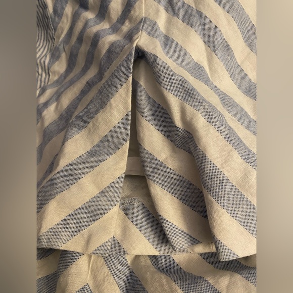 a.n.a A New Approach Chevron Blue/White Striped Seersucker Linen Sheath Dress S - Picture 5 of 7